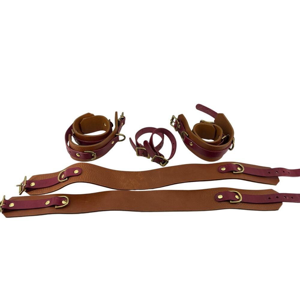 Luxury Wedding Gift for Couples Leather Bondage Set 2 Tone Leather
